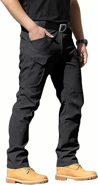 FLYFIREFLY Men’s Tactical Cargo Pants – Water Resistant, Quick Dry Outdoor Work Pants with Pockets