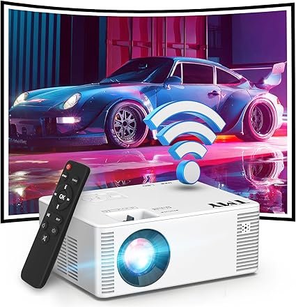 Mini WiFi Projector with Bluetooth – 1080P HD Portable Outdoor Movie Projector for Smartphones & Devices