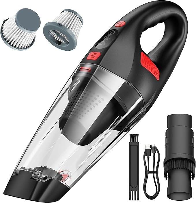 Resmafn Cordless Handheld Car Vacuum – 15000Pa Powerful Suction, 3-in-1 Vacuum, Blower & Inflator