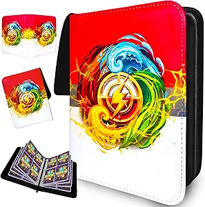 rading Card Binder with 4-Pocket Sleeves – Waterproof TCG Card Album Holder for 400 Cards