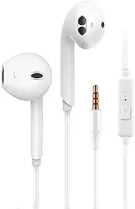 Sunnyknight Wired Earbuds with Microphone – 3.5mm In-Ear Headphones for Computer, School, and Daily Use (White)