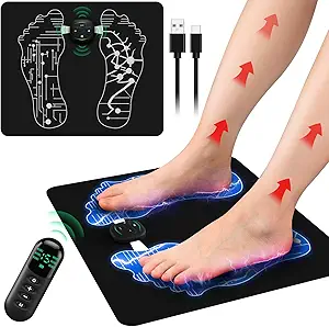 EMS Foot Massager Mat – Foldable Electric Foot Stimulator for Pain Relief, Muscle Recovery & Relaxation at Home or Office