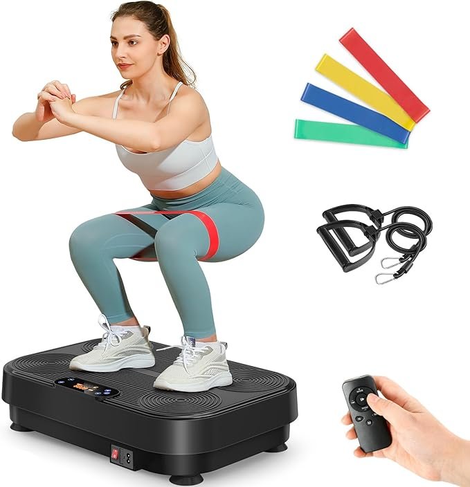 Therun Vibration Plate with 99 Intensity Levels & 5 Training Programs – Home Fitness & Muscle Strength Device