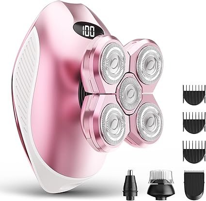 5-in-1 Electric Razor for Women – Waterproof Rechargeable Shaver with LED Display, Multi-Functional Hair Remover for Legs, Face, Armpits & Bikini