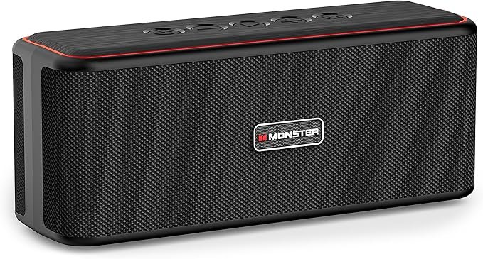 Monster Shock Plus Bluetooth Speaker – 30W Deep Bass, 10H Playtime & IPX6 Waterproof Portable Speaker for Travel, Party & Outdoor Fun